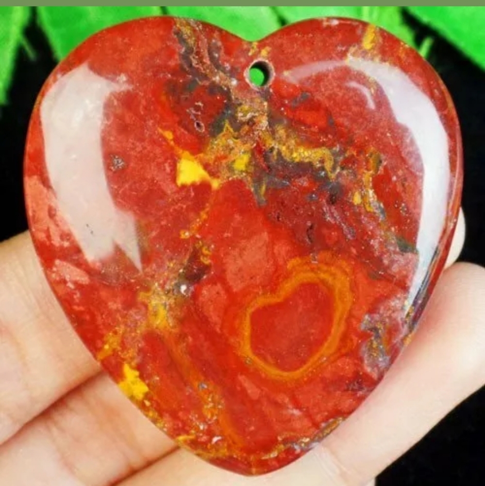 New Heart Shapped Jasper Pendant.